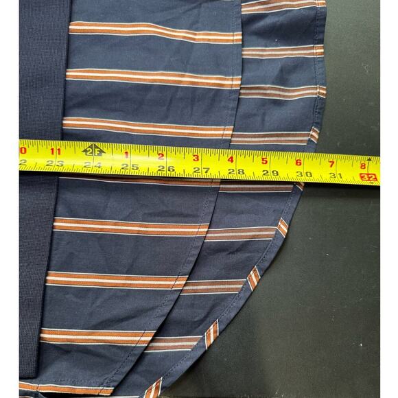 Jason Wu Crewneck Combo Striped Button Down Sweatshirt Navy Red Size Large - Picture 12 of 12
